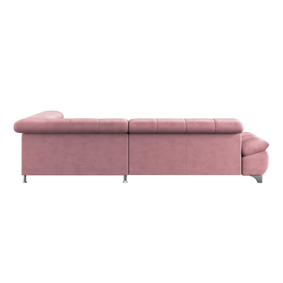 Ecksofa Gemini Rosa, B: 312cm - Chromfarben/Rosa, KONVENTIONELL, Textil (312/234cm)