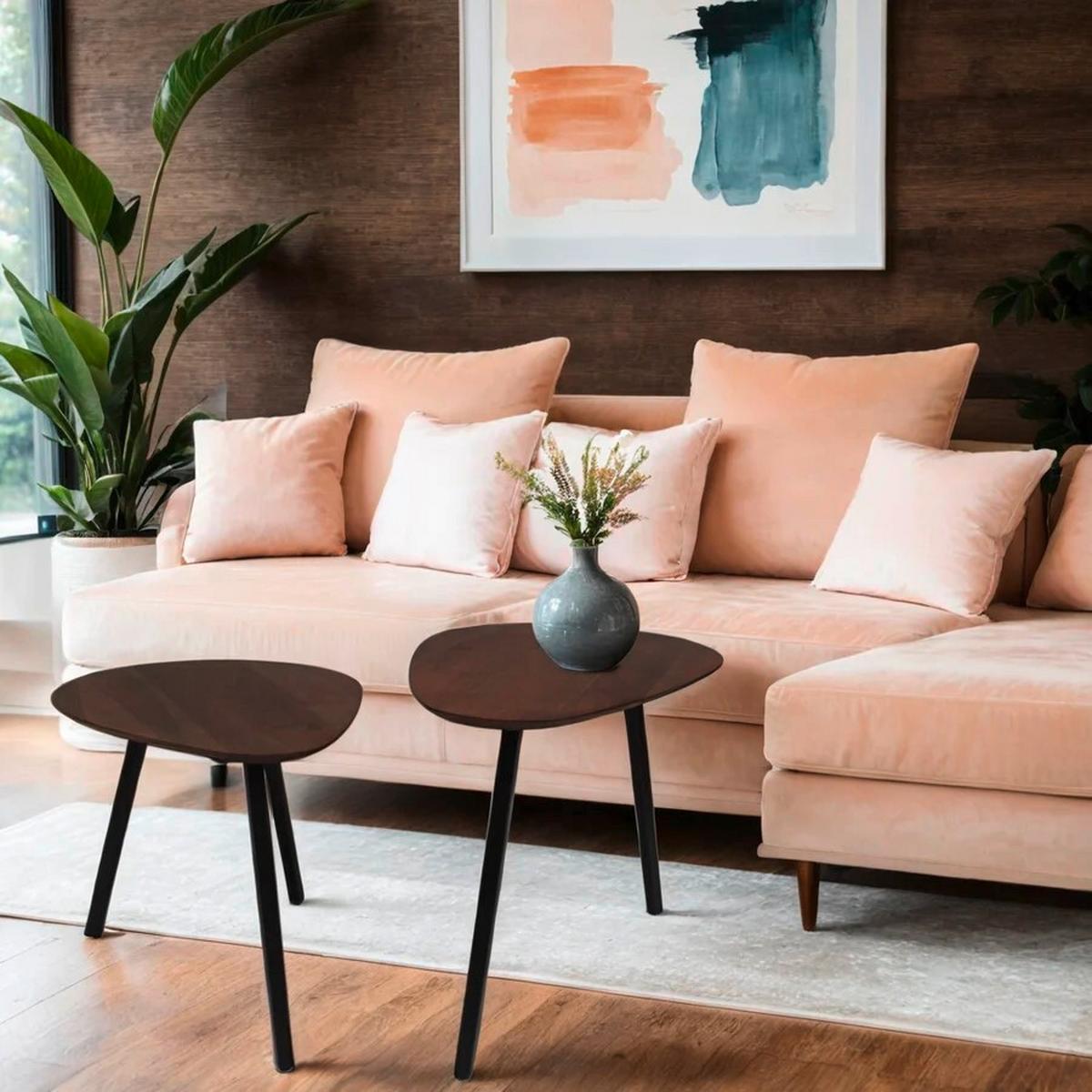 Couchtisch Zaandam Braun/walnussfarben, 60 Cm - Walnussfarben/Schwarz, MODERN, Holz/Metall (60/44/40cm) - MID.YOU