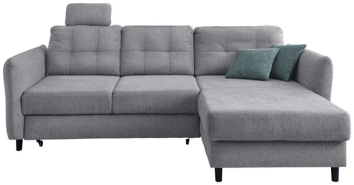 Ecksofa Brizzini Silberfarben S: 250-280/176 Cm - Mintgrau/Silberfarben, MODERN, Holz/Textil (250-280/176cm) - Livetastic