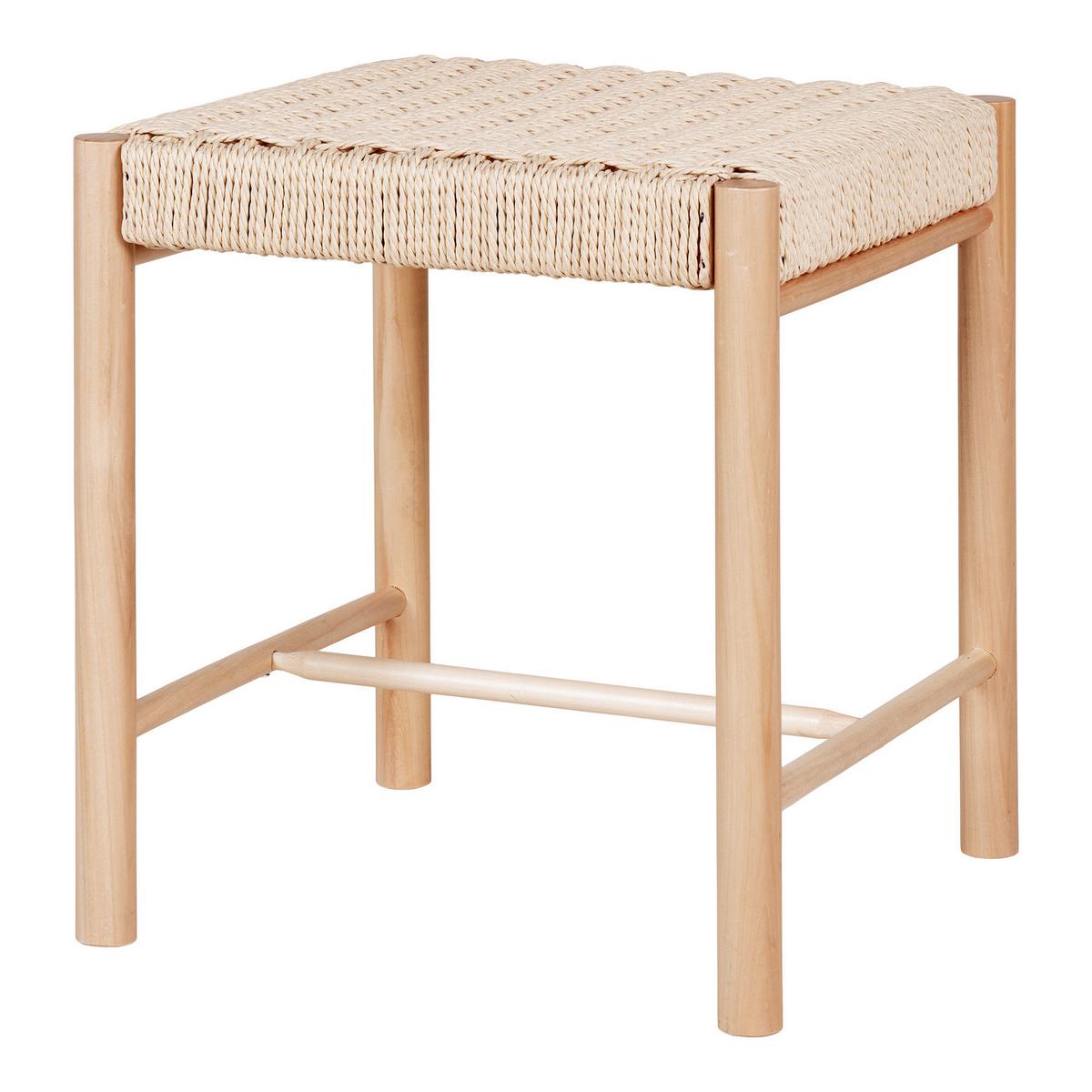 Hocker Abano Creme, B/H/T: 42x46,5x42cm - Creme/Naturfarben, Basics, Papier (42/46,5/42cm)