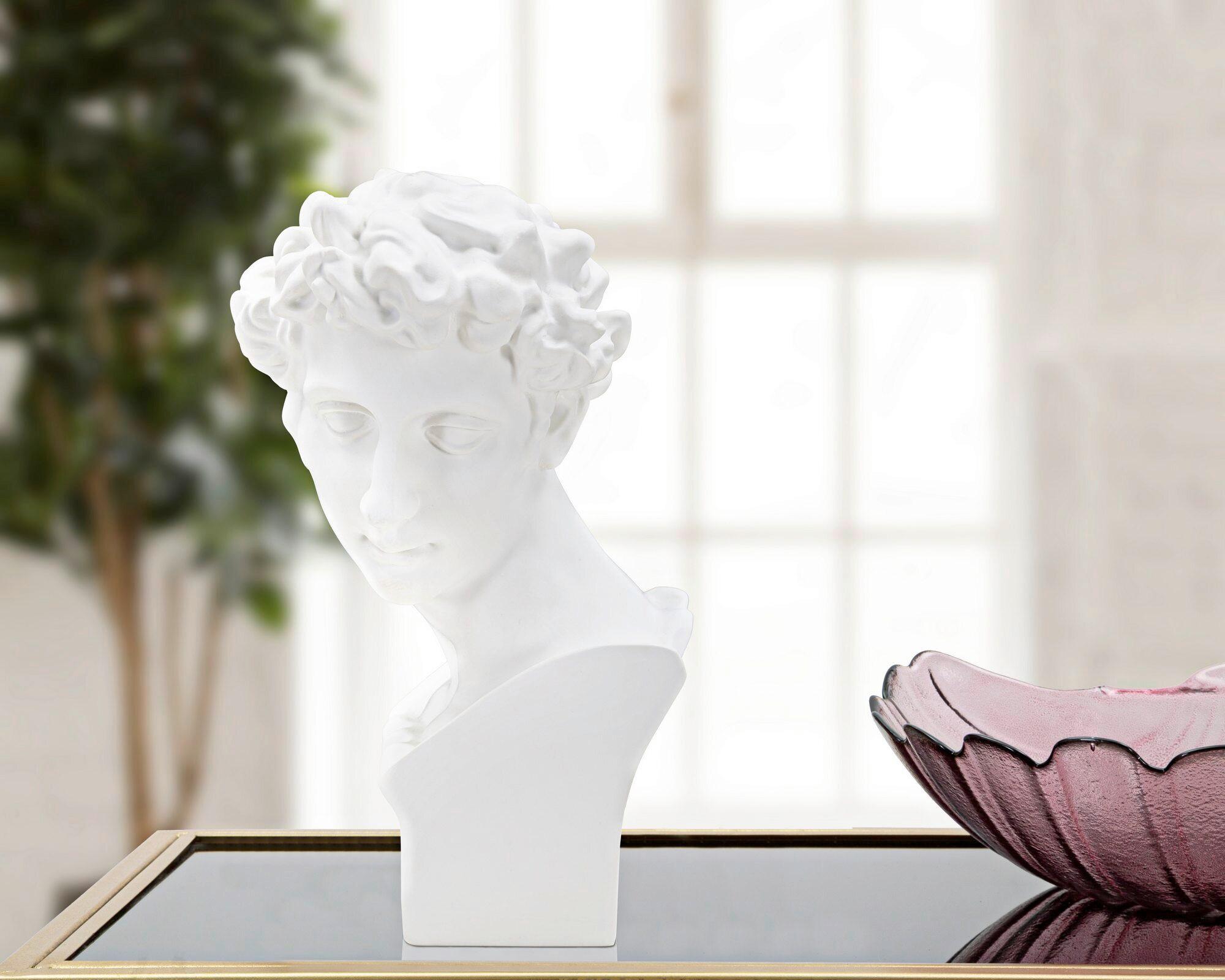 Skulptur Roman Young Weiß, B: 20 cm - Weiß, Basics, Kunststoff (20/30/17.5cm)