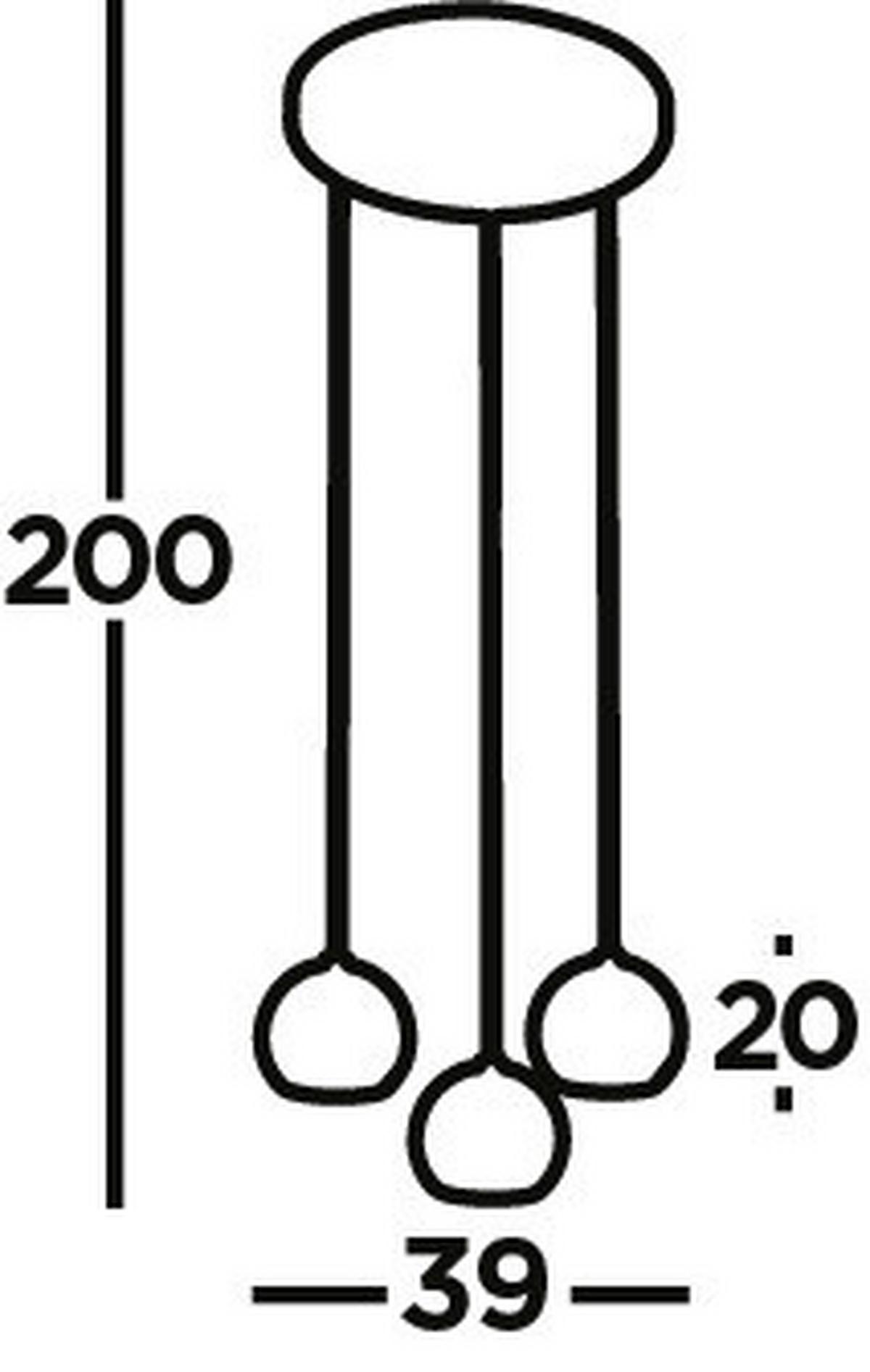 Hängeleuchte H: 200 cm 3-Flammig, höhenverstellbar - Schwarz, Design, Metall (39/200cm)