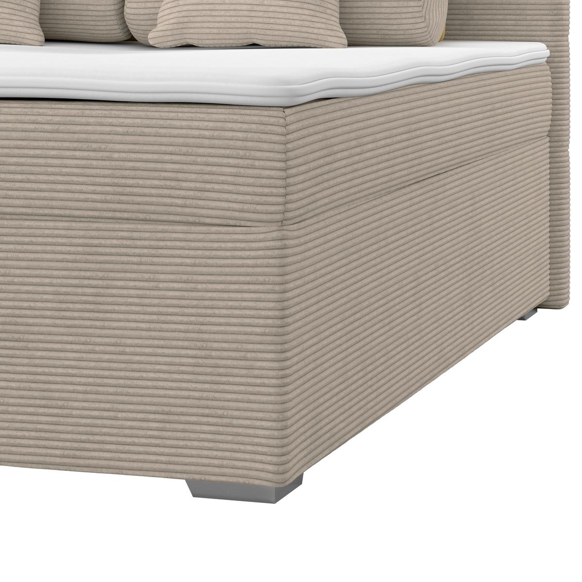 Čalúnená posteľ ADRIA 140x200 cm, bahenná hnedá - bahenná hnedá/chrómová, Konventionell, drevo/textil (140/200cm)