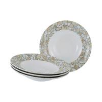 Pastateller Siena Porzellan, Weiß/Beige, 4 Stück - Beige/Weiß, Basics, Keramik - Creatable