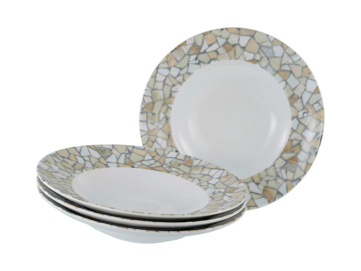 Pastateller Siena Porzellan, Weiß/Beige, 4 Stück - Beige/Weiß, Basics, Keramik - Creatable