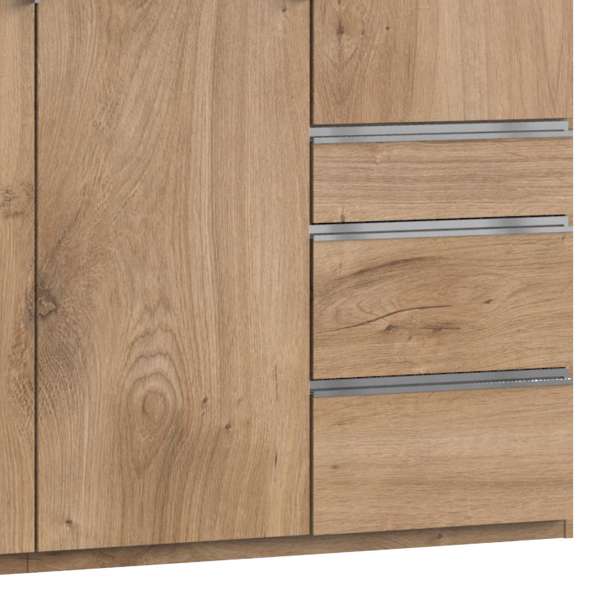 Drehtürenschrank Mit Laden B: 250 Cm Level, Eiche Dekor - Eichefarben, MODERN, Holzwerkstoff (250/236/58cm) - MID.YOU