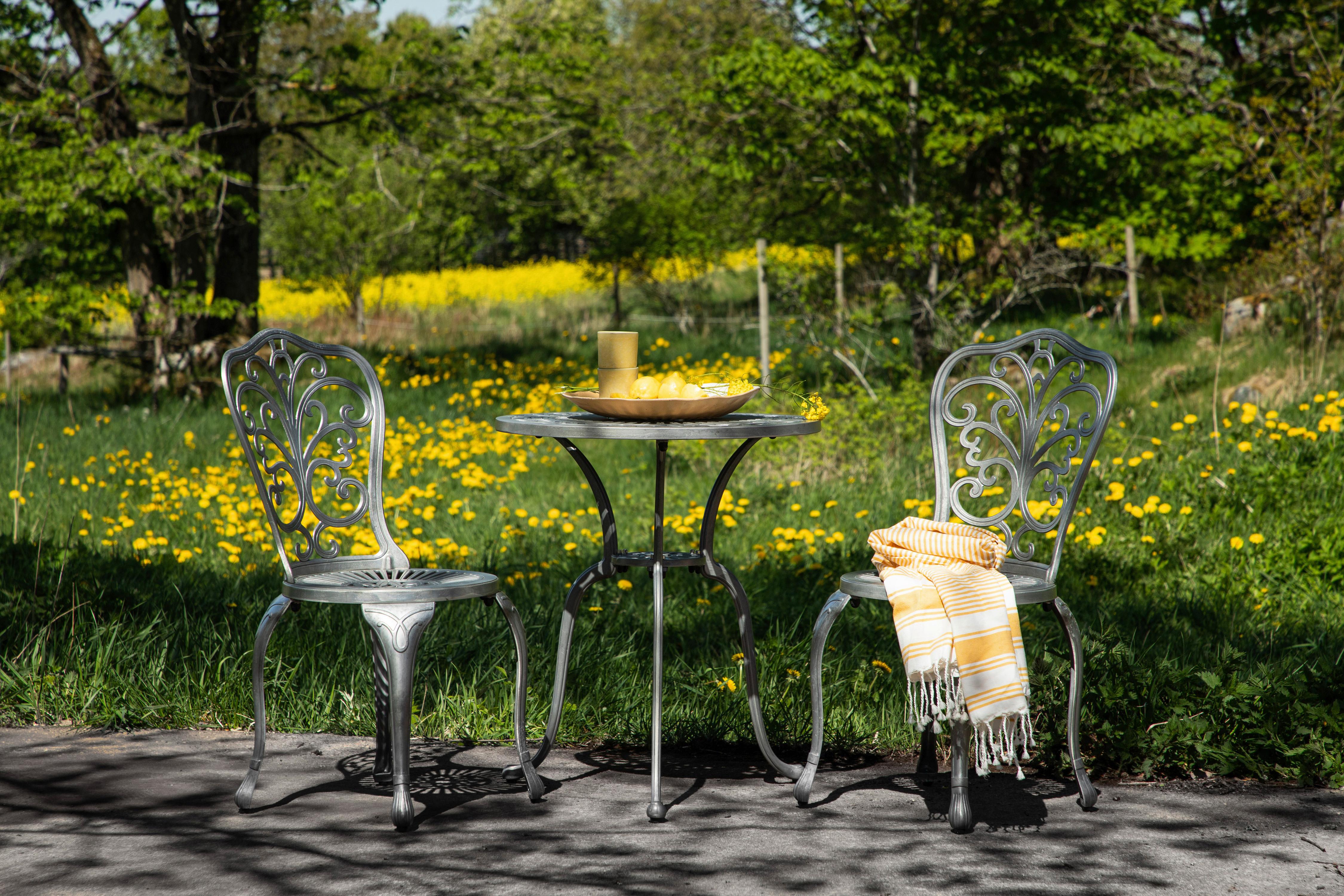 Balkonset Nandin - Silberfarben, KONVENTIONELL, Metall - Gardenson