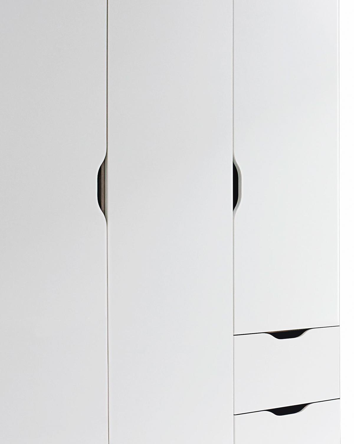 Drehtürenschrank Grifflos 136cm Freising, Alpinweiß - Weiß, MODERN, Holzwerkstoff (136/197/54cm) - Rauch Möbel