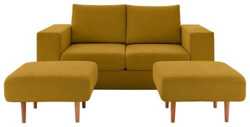 2,5-sitzer Looks V-1 - Eichefarben/Gelb, Design, Textil (192/96/107cm) - LOOKS by W.Joop