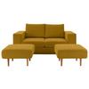 2,5-Sitzer Looks V-1 - Eichefarben/Gelb, Design, Textil (192/96/107cm) - LOOKS by W.Joop