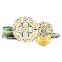 Tafelservice Giardini bunt Steinzeug, 12 -Teilig. - Multicolor, Basics, Keramik - Creatable