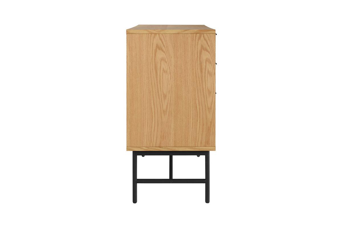 Kommode Schwarz, Eiche Dekor B: 120cm - Eichefarben/Schwarz, Design, Holz/Holzwerkstoff (120/80/40cm) - Livetastic