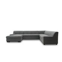 Wohnlandschaft Norma Dunkelgrau Webstoff - Wengefarben/Dunkelgrau, Design, Textil (153/328/212cm) - MID.YOU
