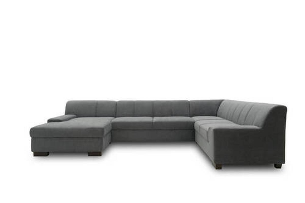 Wohnlandschaft Norma Dunkelgrau Webstoff - Wengefarben/Dunkelgrau, Design, Textil (153/328/212cm) - MID.YOU