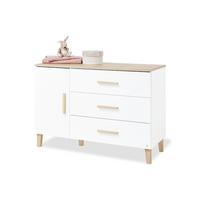 Wickelkommode weiß/Natur - Eichefarben/Weiß, Basics, Holzwerkstoff (136/101/77cm) - Pinolino