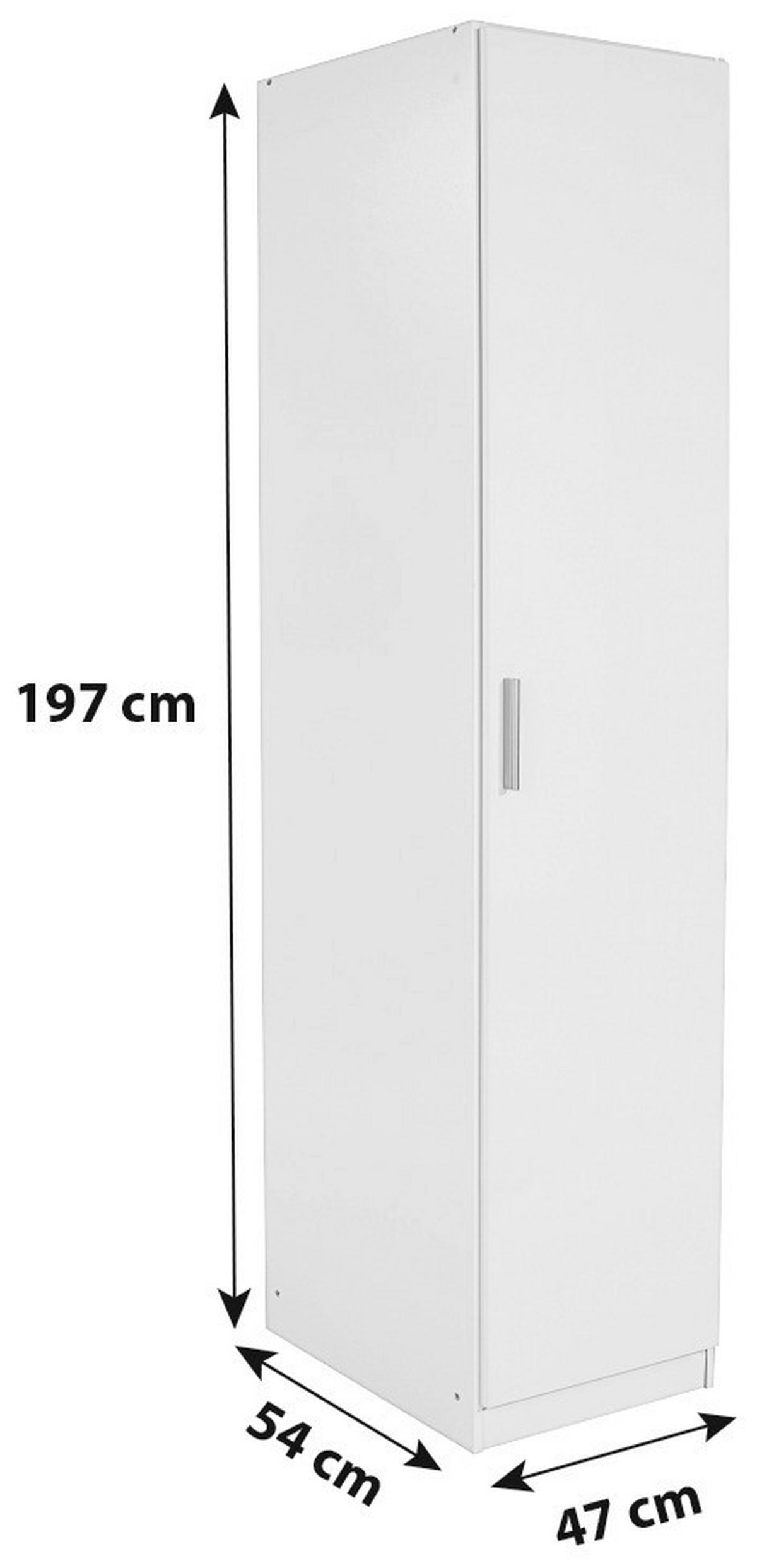 ŠATNÍ SKŘÍŇ CELLE - bílá/barvy hliníku, Moderní, kompozitní dřevo/plast (47/197/54cm)