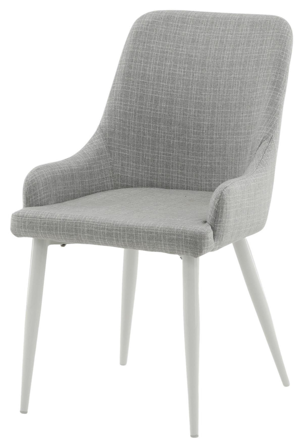 Stuhl-set Plaza Weiß/hellgrau B: 49 Cm - Hellgrau/Weiß, Design, Textil/Metall (49/86/58cm) - Livetastic