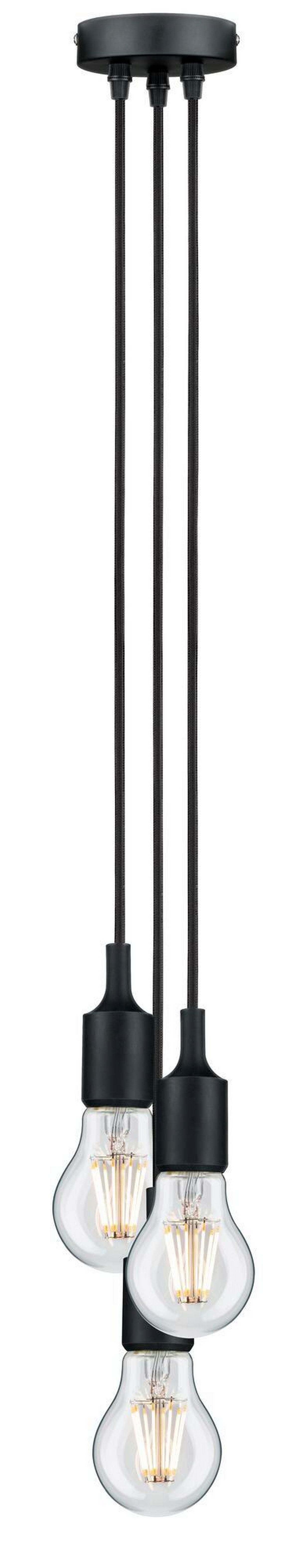 Hängeleuchte Rail H: ca. 200 cm 3-Flammig - Schwarz, Design, Kunststoff/Metall (10,0/200,0cm) - Paulmann