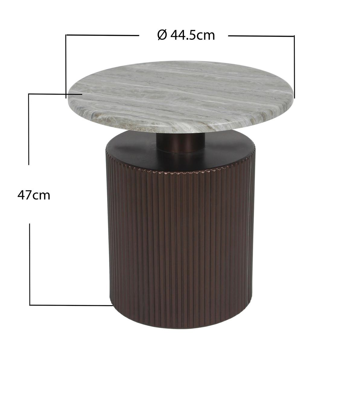 KONFERENČNÍ STOLEK SOLCO -TREND- - bronzová/přírodní barvy, Lifestyle, kov/kompozitní dřevo (44/46cm) - Premium Living