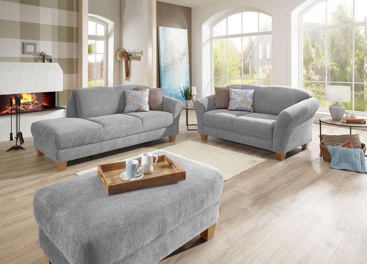 Récamiere Gotland V Silberfarben B: 194 cm - Silberfarben/Naturfarben, KONVENTIONELL, Textil (194/84/91cm) - Sit & More