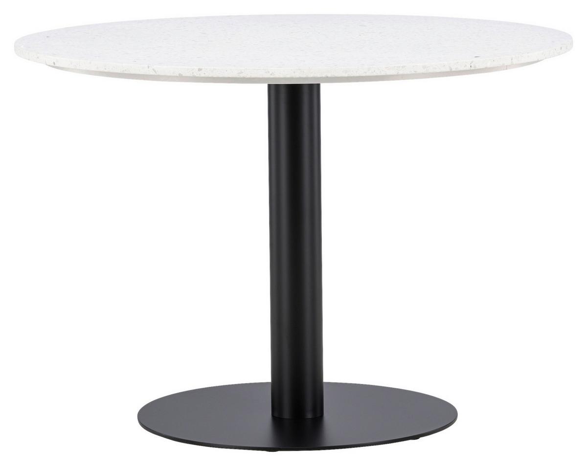 Esstisch Razzia - Schwarz/Weiß, Design, Stein/Metall (106/106/75cm) - Livetastic