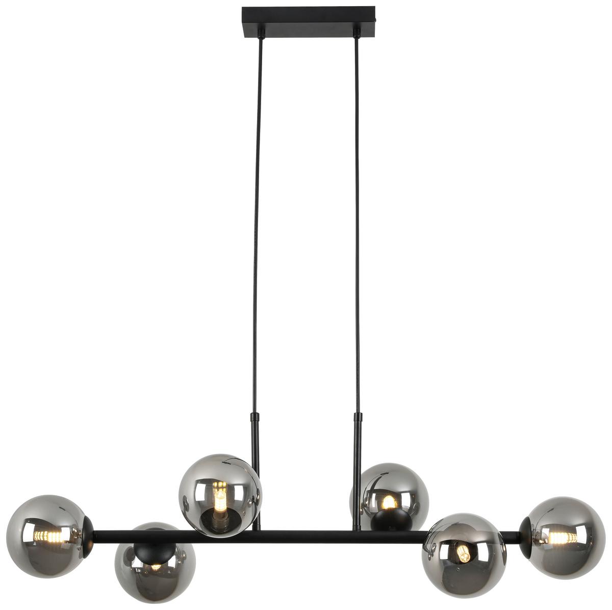 ZÁVĚSNÉ SVÍTIDLO Lisib, 85/28/120cm - černá/barvy chromu, Moderní, kov/sklo (85cm) - Mömax