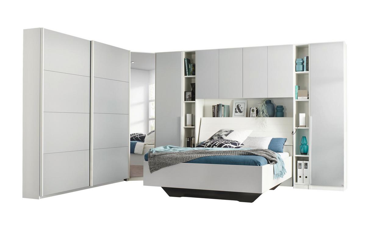 Eckschrank Mit Spiegel 87cm Memphis, Weiß - Hellgrau/Weiß, KONVENTIONELL, Holzwerkstoff (87/210/74cm) - Rauch Möbel