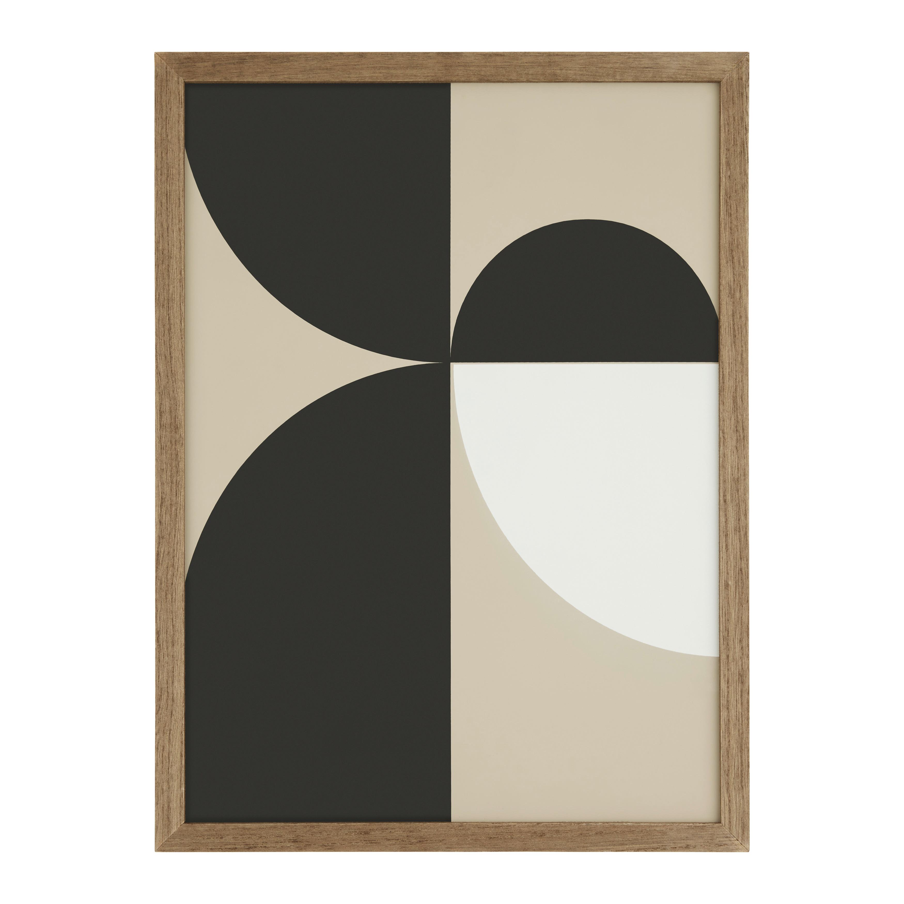 Nástěnná dekorace Clea - černá/béžová, Basics, dřevo/papír (30/40/1,5cm) - Modern Living