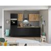 Küchenblock Turin Schwarz/eiche Dekor B: 270 Cm - Schwarz/Eiche Artisan, Basics, Holzwerkstoff (270cm) - MID.YOU