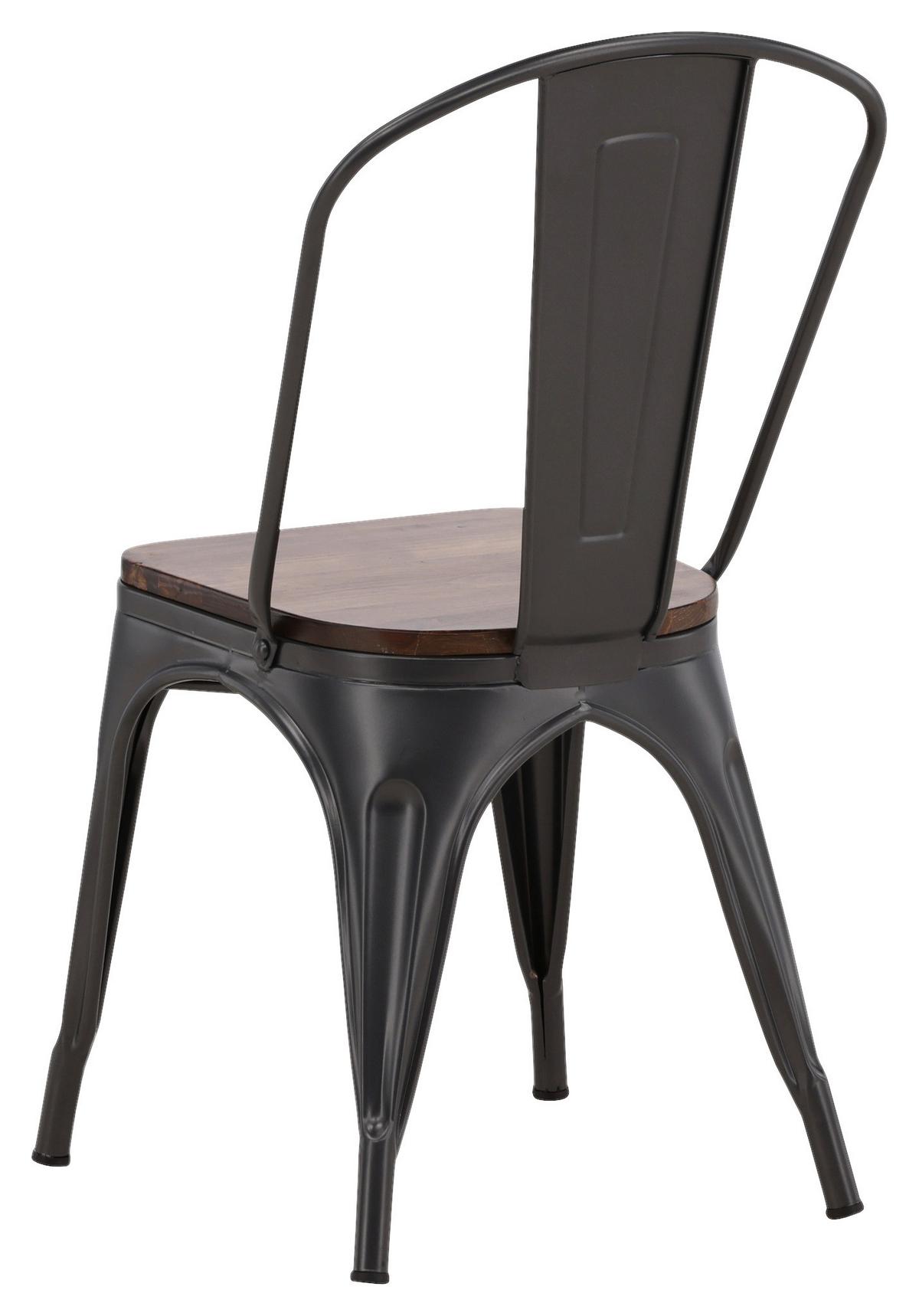 Stuhl-Set Tempe - Dunkelgrau/Dunkelbraun, Design, Holz/Metall (36/85/51cm) - Livetastic