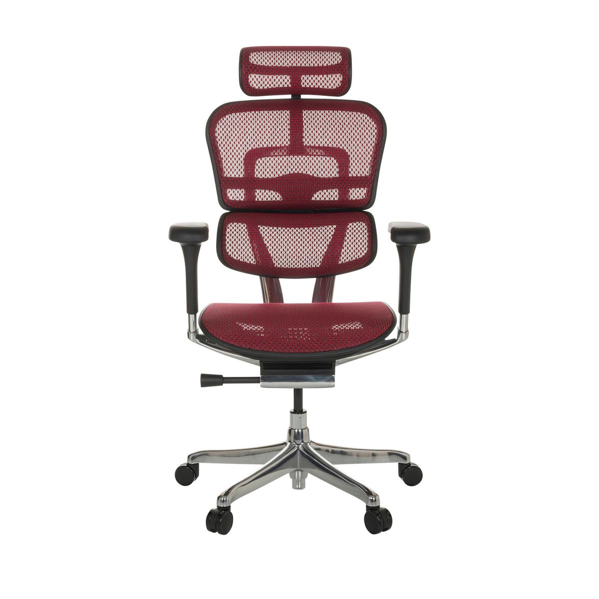 Drehstuhl Ergohuman I - Rot/Silberfarben, Basics, Kunststoff/Textil (69/119-144/65cm) - MID.YOU