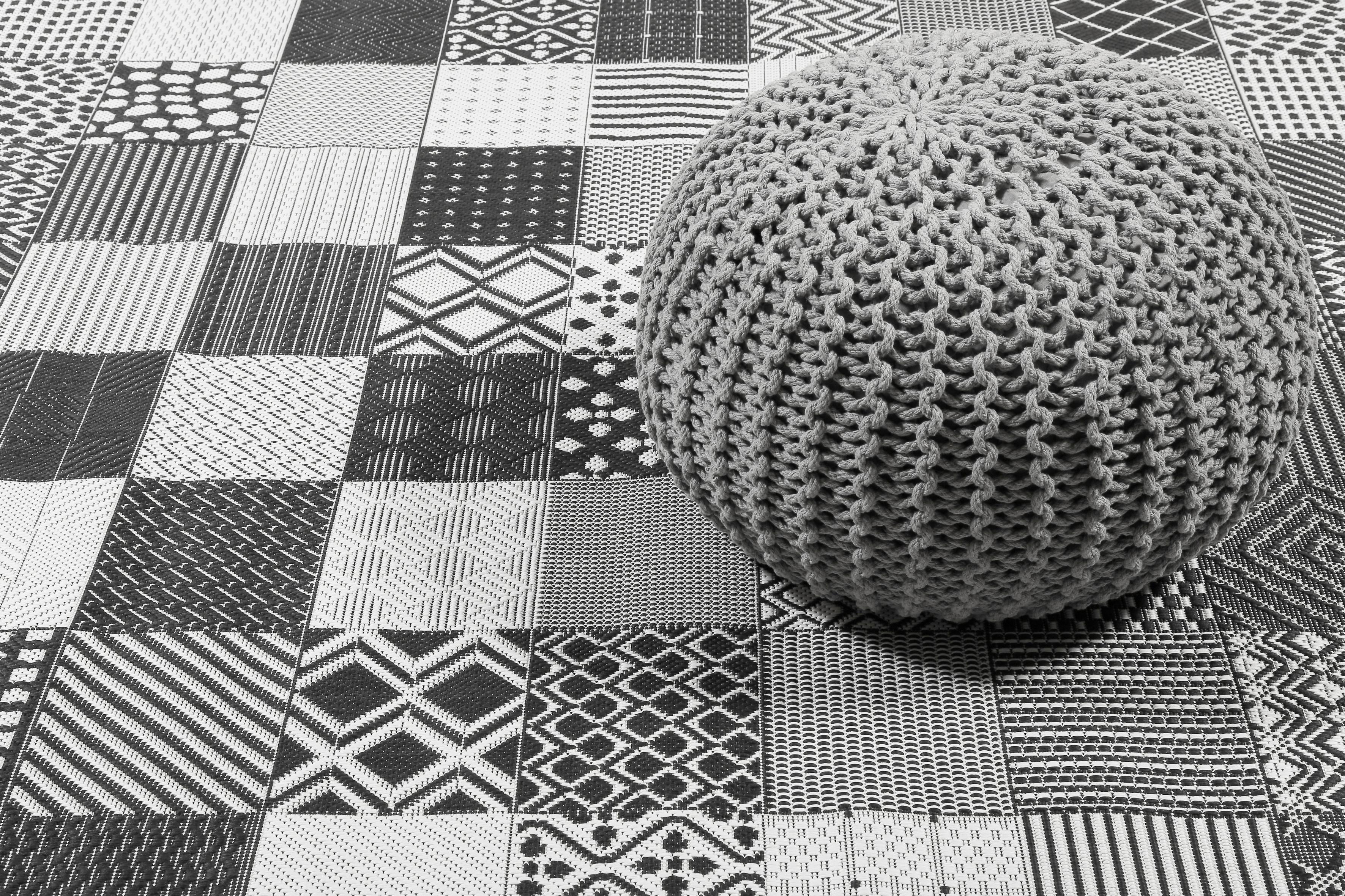 Outdoorteppich Chester - Schwarz/Weiß, KONVENTIONELL, Textil (160/225cm) - Esprit