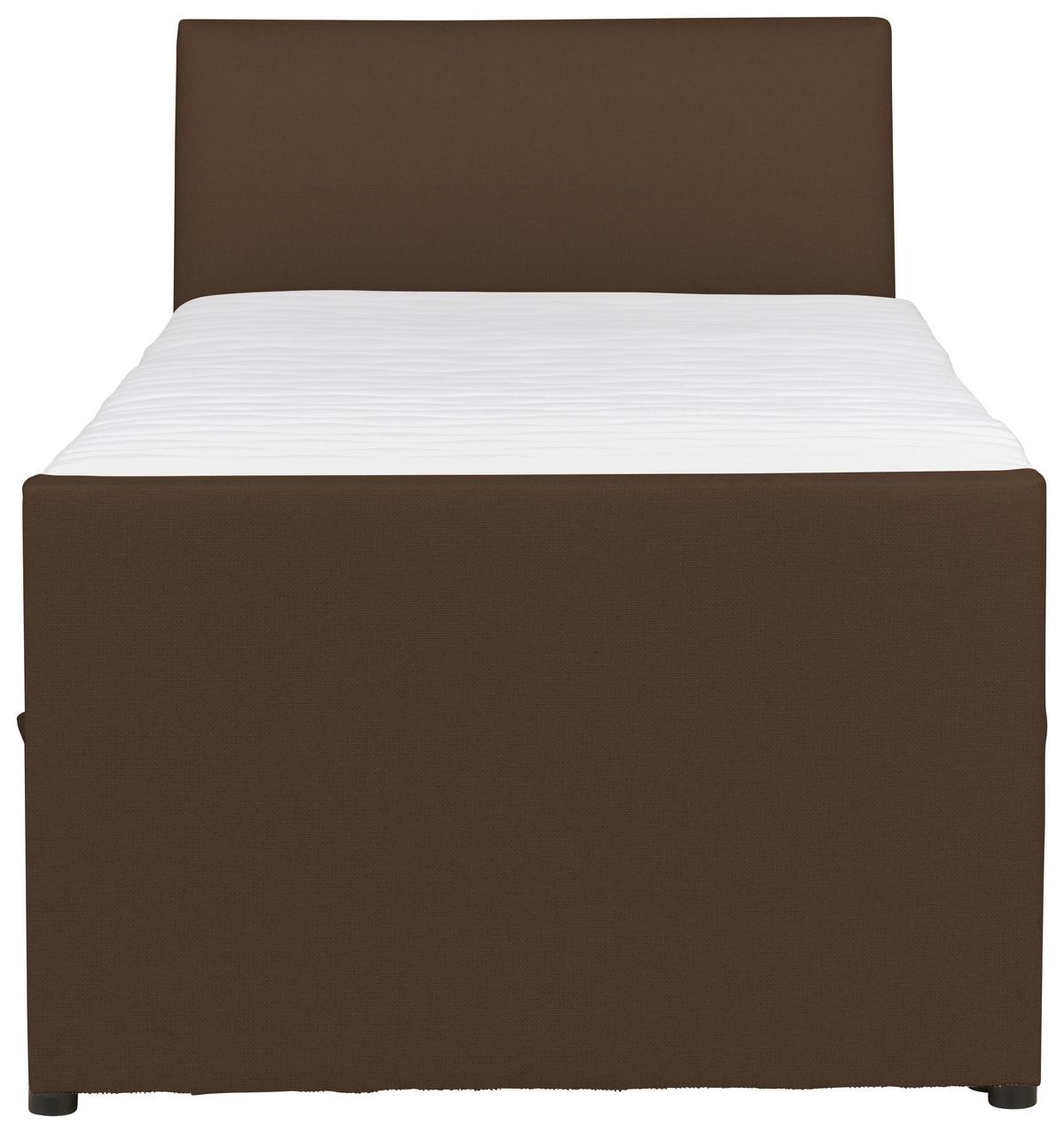 Boxspringbett Mit Bettkasten Nida 100x200 Cm Braun - Schwarz/Braun, MODERN, Holz/Textil (100/200cm) - MID.YOU