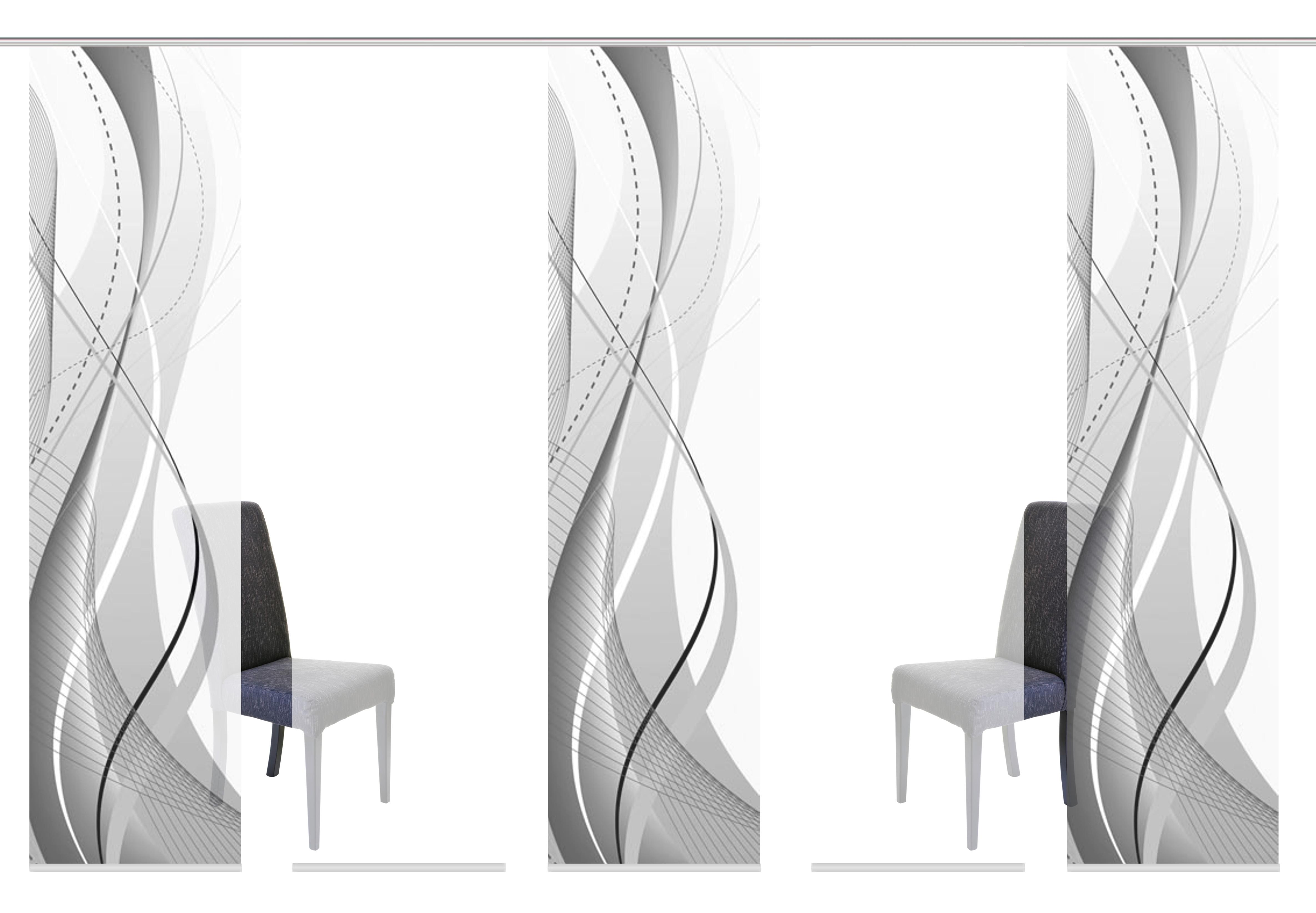 Flächenvorhang Carlisle Grau B: 60 Cm - Grau, Design, Textil (60/245cm)