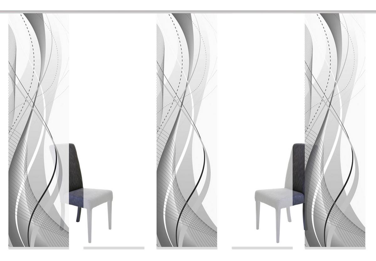 Flächenvorhang Carlisle Grau B: 60 cm - Grau, Design, Textil (60/245cm)