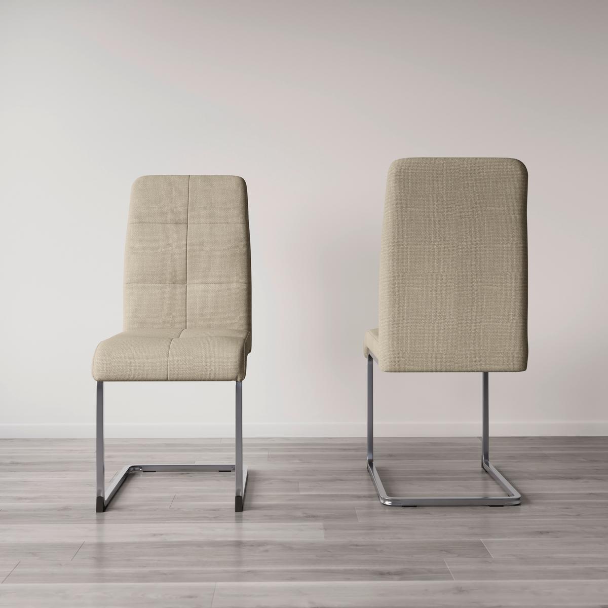HOUPACÍ ŽIDLE LUCIE - krémová/barvy niklu, Moderní, kov/textil (43/99/60cm) - Bessagi Home