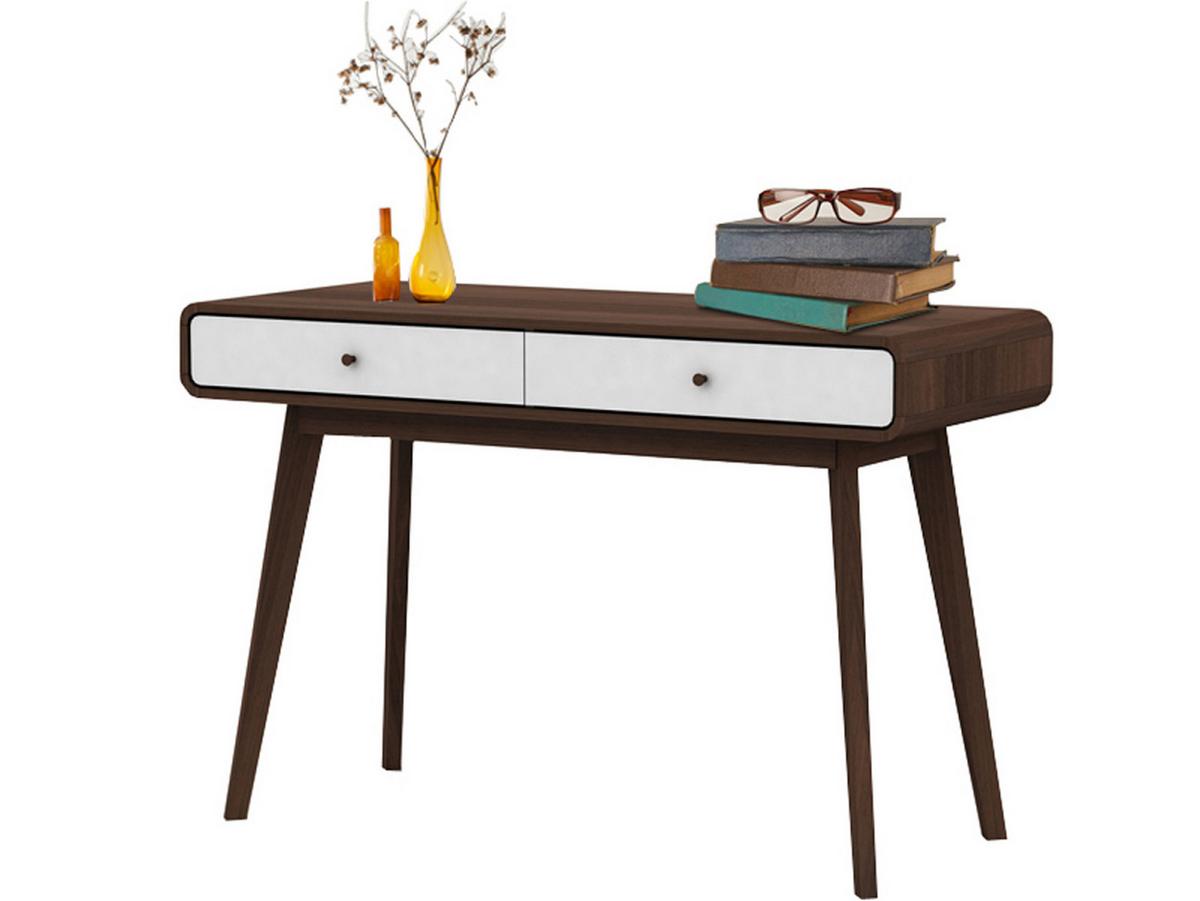 Schreibtisch Cassie Walnussfarben 120 cm - Walnussfarben/Weiß, Design, Holzwerkstoff (120/79/50cm) - MID.YOU