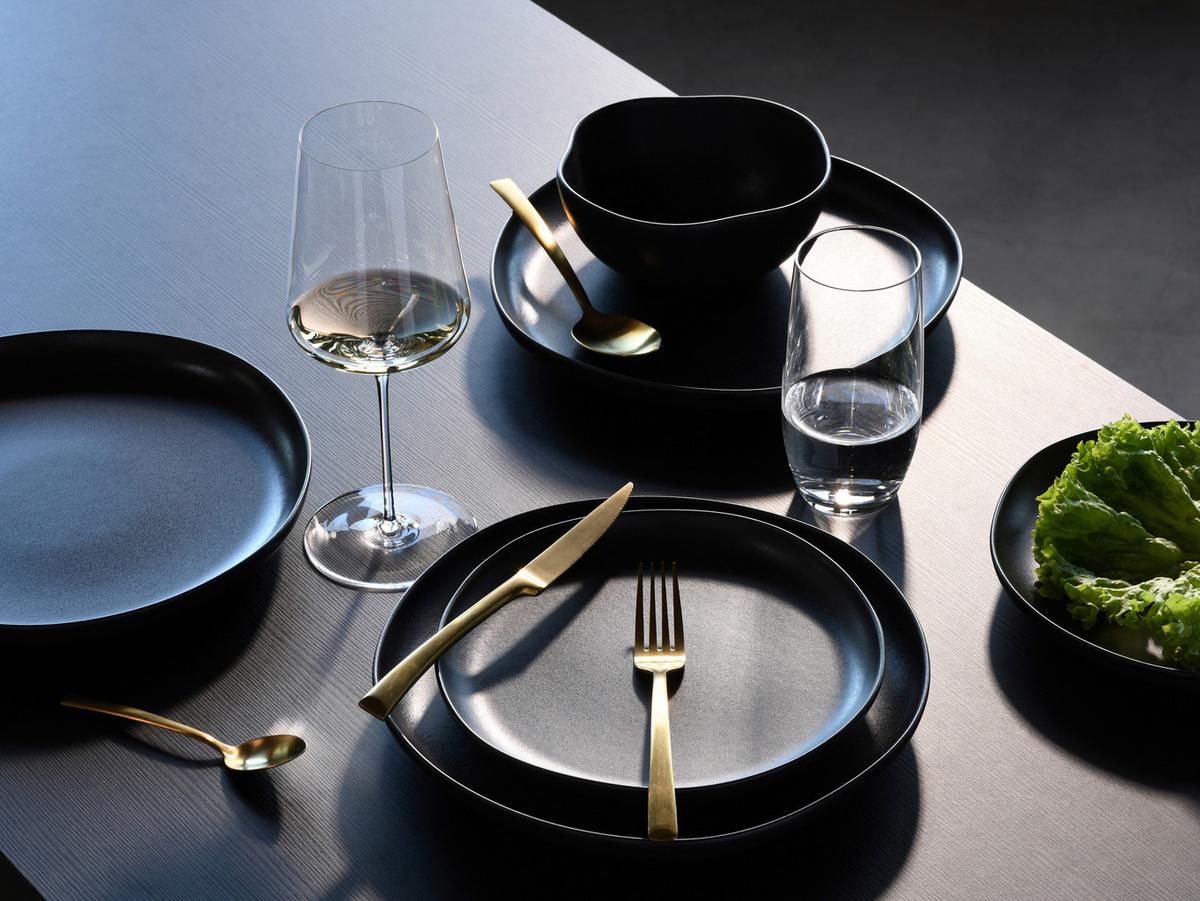 Jídelní souprava 12-dílná - černá, Basics, keramika (42/39/36cm) - Creatable