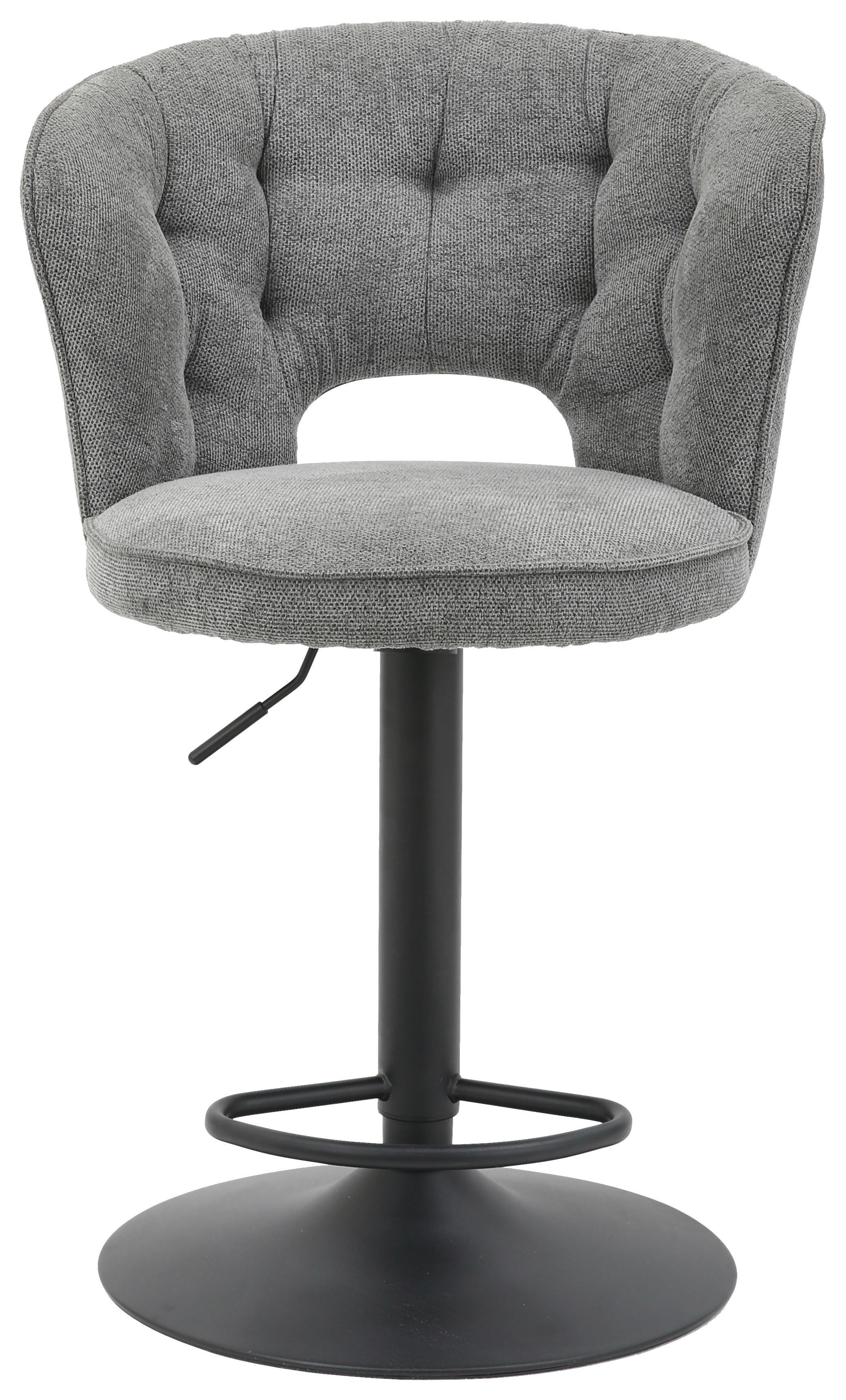 Barová stolička MINA sivá - čierna/sivá, Modern, kov/textil (56/92-114/53cm) - Mömax