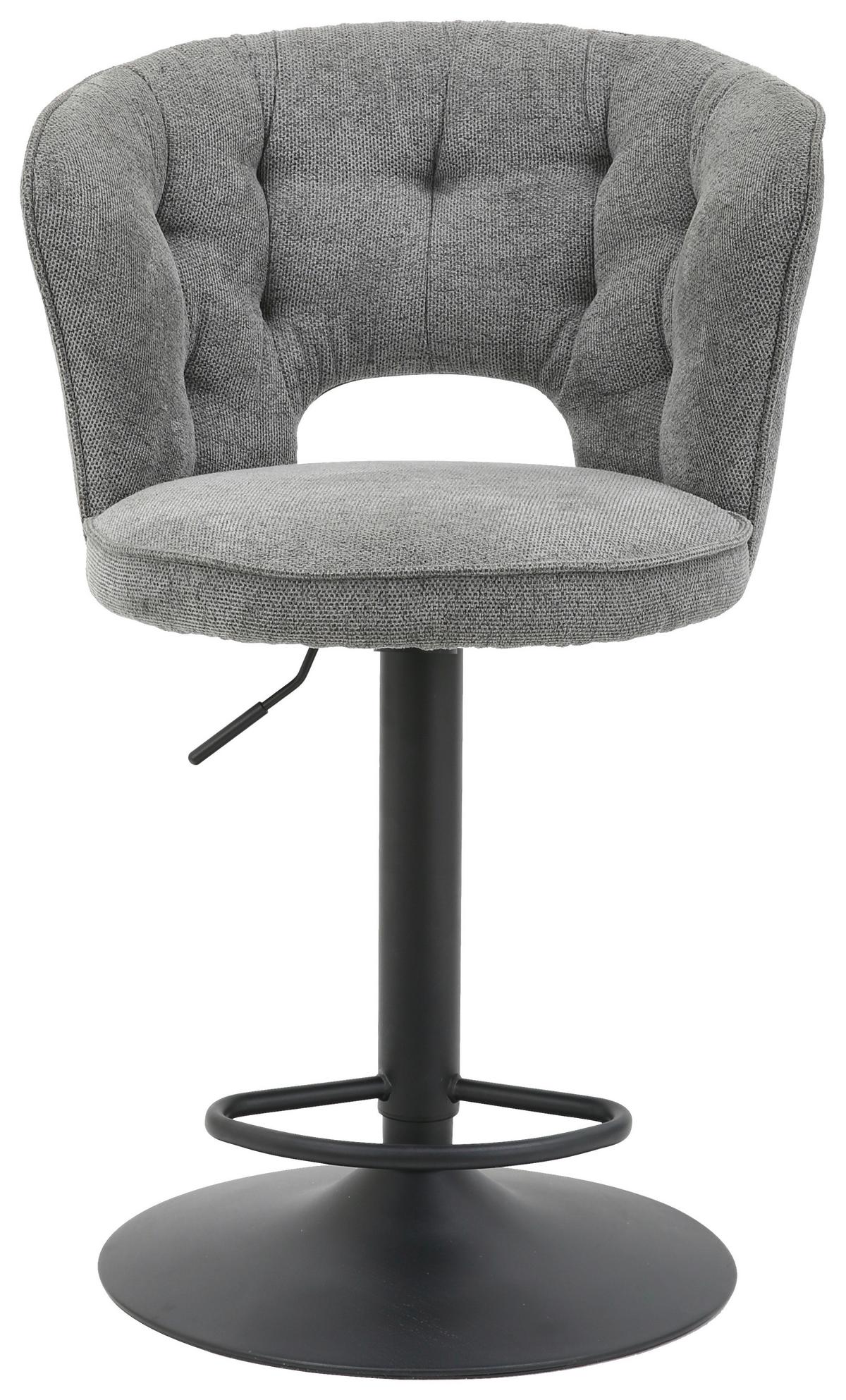 Barová stolička MINA sivá - čierna/sivá, Modern, kov/textil (56/92-114/53cm) - Mömax