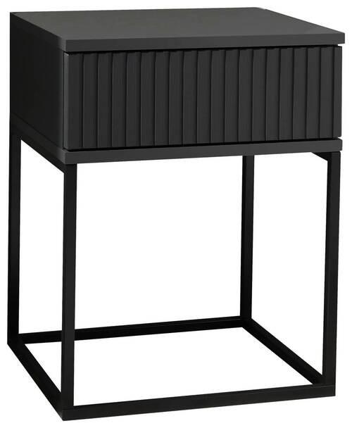 Noční stolek MARLE grafit - černá/barvy grafitu, Moderní, kov/kompozitní dřevo (40/52/38,5cm) - Hom`in
