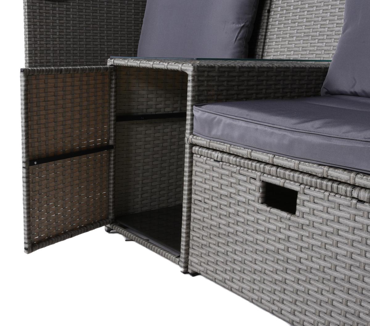 Loungegarnitur Saint-Tropez - Grau/Grün, Basics, Kunststoff/Textil - Gardenson