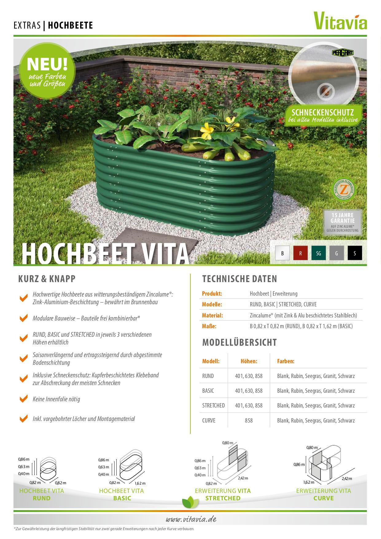 Hochbeetkasten VITA 401 in Schwarz online kaufen