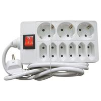 Steckdosenleiste 9-Fach 150 M Weiß mit Schalter - Weiß, KONVENTIONELL, Kunststoff (140cm) - Ondega