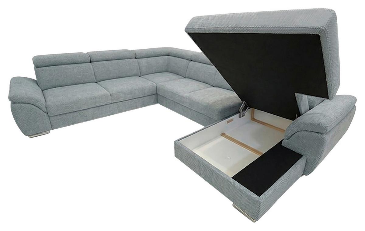 Ülőgarnitúra Bologna U - szürke, Modern, textil/fa (206/95/350cm)