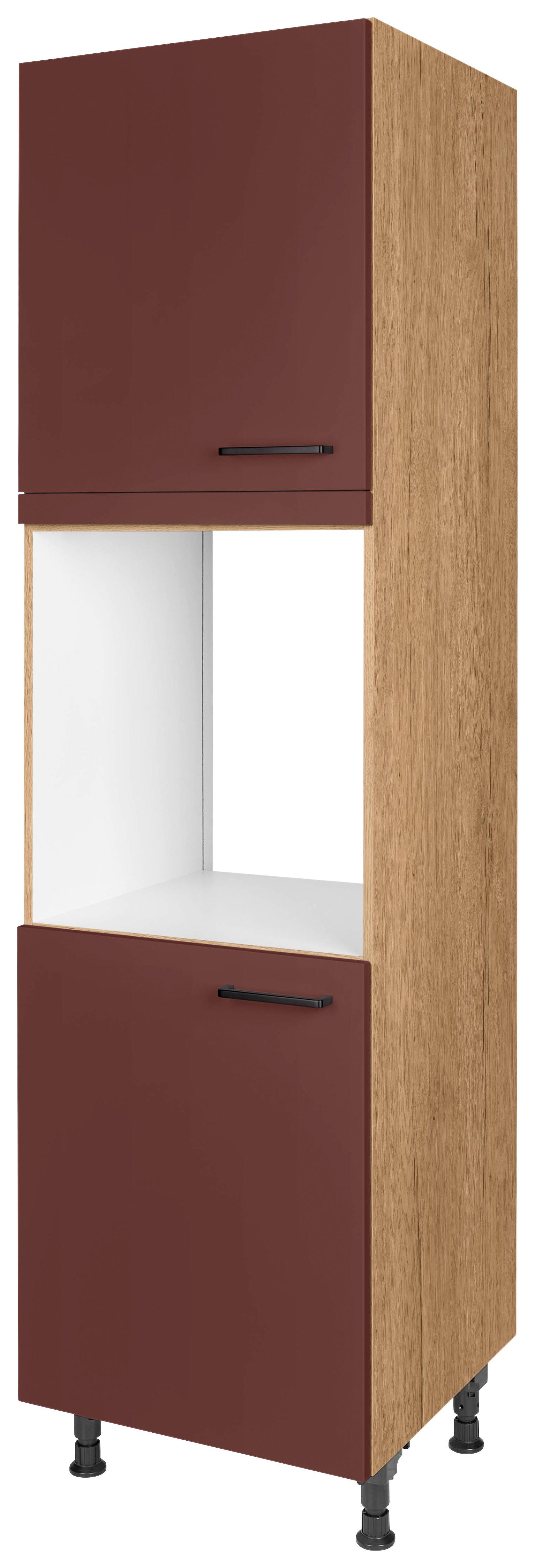 Geräteumbauschrank Easytouch - Eichefarben/Rot, MODERN, Holzwerkstoff (60/216,6/58cm) - Nobilia