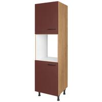Geräteumbauschrank Easytouch - Eichefarben/Rot, MODERN, Holzwerkstoff (60/216,6/58cm) - Nobilia