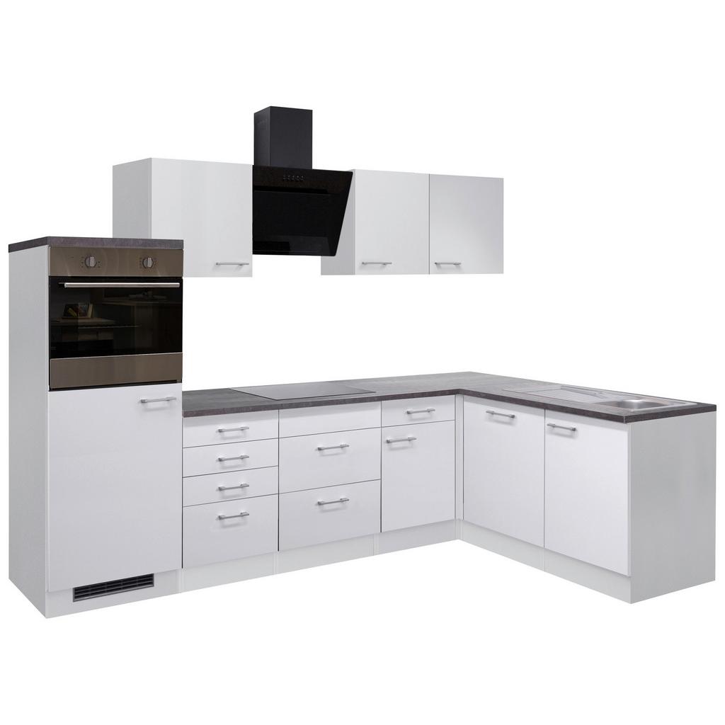 Eckküche Lucca ohne Geräte 280x170 cm Weiß/Grau