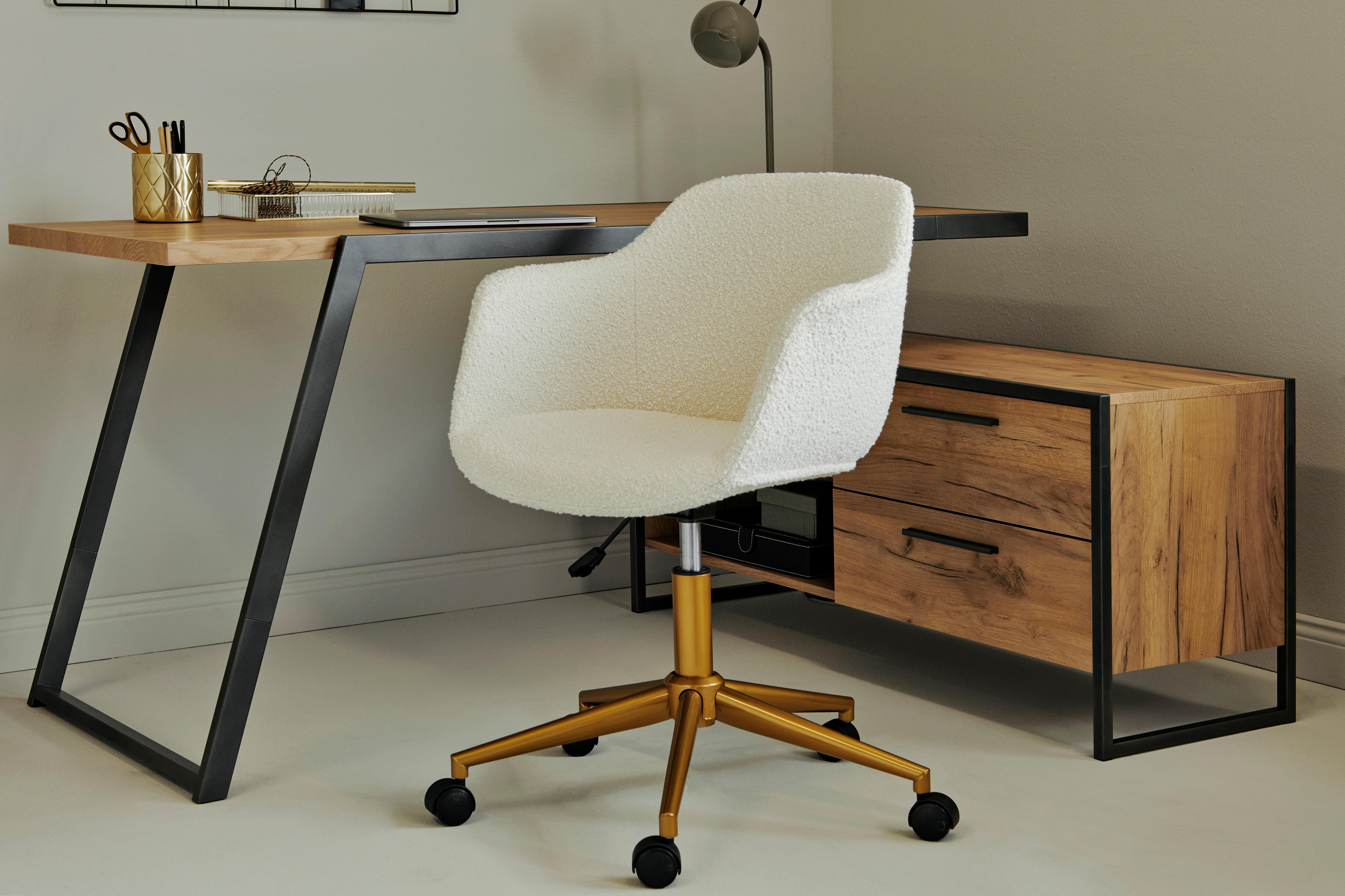 Drehstuhl Shell Worx - Goldfarben, MODERN, Kunststoff/Textil (56,5/59/78-87cm) - Livetastic