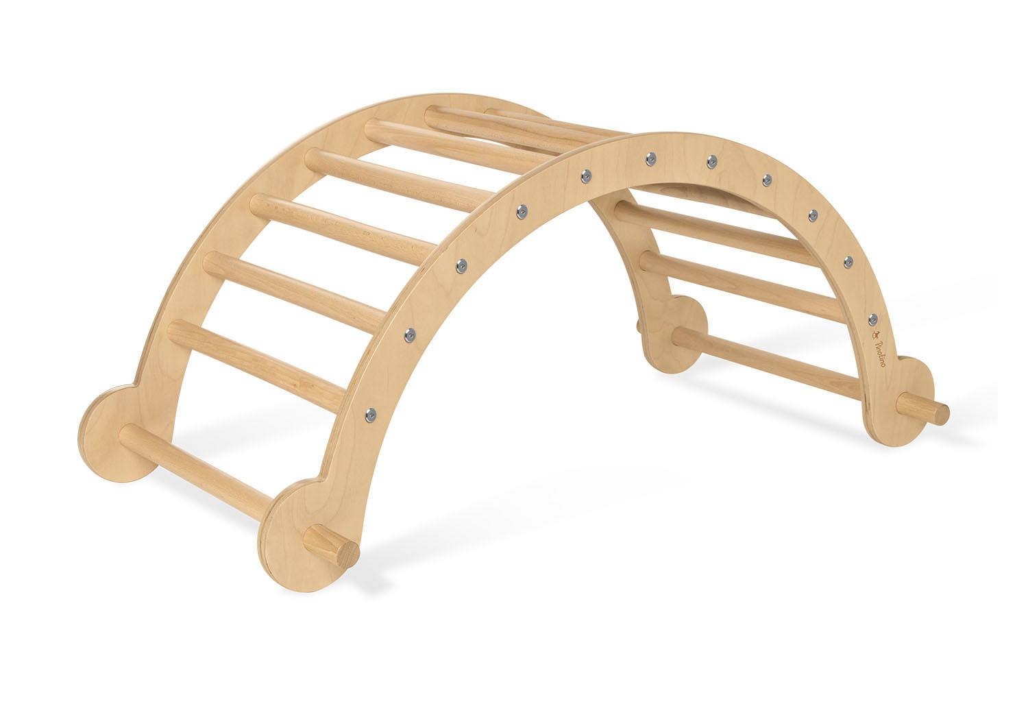 Kletterbogen und Wippe Kari - Birkefarben/Buchefarben, Basics, Holz (104/46cm) - Pinolino